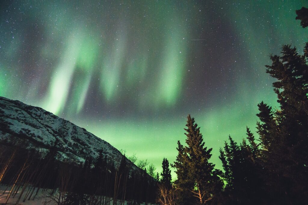 Captivating display of the Yukon Northern Lights illuminating the CBD oil industry in Canada
